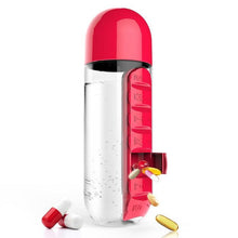 Load image into Gallery viewer, Convenient Plastic Water Bottle With Daily Pill Box