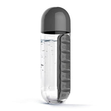 Load image into Gallery viewer, Convenient Plastic Water Bottle With Daily Pill Box