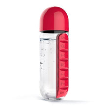 Load image into Gallery viewer, Convenient Plastic Water Bottle With Daily Pill Box